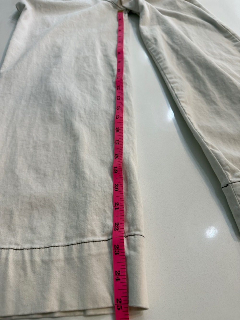 Bagatelle Contrast Stitch Wide Leg Crop Pants - Cream - Size 6 - Picture 10 of 10